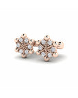 14K Rose Gold Earrings 0.07 Carat Stone