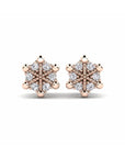 14K Rose Gold Earrings 0.07 Carat Stone