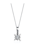 14K White gold necklace with 0.16 carat White Diamonds