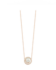 14K Rose gold necklace with 0.12 carat White Diamonds and 0.3 carat Natural Pearls