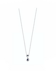 14K White gold necklace with 0.21 carat Blue Sapphire and 0.06 carat White Diamonds