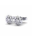 14K White Gold Earrings 0.05 Carat Stone