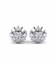 14K White Gold Earrings 0.05 Carat Stone