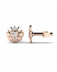 14K Rose Gold Earrings 0.05 Carat Stone