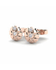 14K Rose Gold Earrings 0.05 Carat Stone