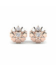 14K Rose Gold Earrings 0.05 Carat Stone