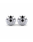 14K White Gold Earrings 0.05 Carat Stone