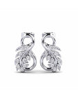 14K White Gold Earrings 0.12 Carat Stone