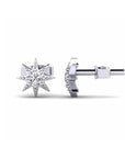 14K White Gold Earrings 0.14 Carat Stone