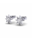 14K White Gold Earrings 0.14 Carat Stone