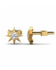 14K Yellow Gold Earrings 0.14 Carat Stone