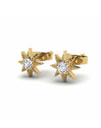 14K Yellow Gold Earrings 0.14 Carat Stone