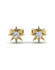 14K Yellow Gold Earrings 0.14 Carat Stone