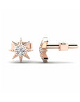 14K Rose Gold Earrings 0.14 Carat Stone