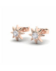 14K Rose Gold Earrings 0.14 Carat Stone