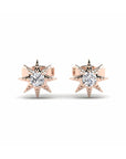 14K Rose Gold Earrings 0.14 Carat Stone