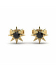 14K Yellow Gold Earrings 0.14 Carat Stone