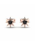 14K Rose Gold Earrings 0.14 Carat Stone