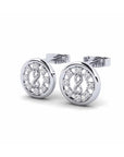 14K White Gold Earrings 0.13 Carat Stone