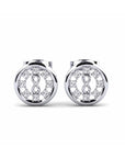 14K White Gold Earrings 0.13 Carat Stone