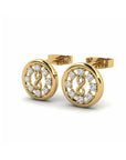 14K Yellow Gold Earrings 0.13 Carat Stone