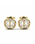 14K Yellow Gold Earrings 0.13 Carat Stone