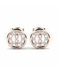 14K Rose Gold Earrings 0.13 Carat Stone