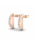 14K Rose Gold Earrings 0.20 Carat Stone