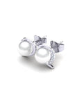 14K White Gold Bracelet With 0.05 Carat Stone and 0.60 Carat Cultured Pearl