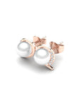 14K Rose Gold Bracelet With 0.05 Carat Stone and 0.60 Carat Cultured Pearl