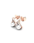 14K Rose Gold Bracelet With 0.08 Carat Stone and 0.40 Carat Cultured Pearl