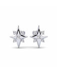 14K White Gold earrings 0.16 Carat Stone