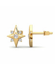 14K Yellow Gold earrings 0.16 Carat Stone