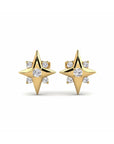 14K Yellow Gold earrings 0.16 Carat Stone