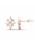 14K Rose Gold Earrings 0.16 Carat Stone