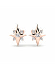 14K Rose Gold Earrings 0.16 Carat Stone