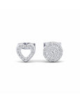 14K White Gold Earrings 0.16 Carat Stone