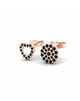 14K Rose Gold Earrings 0.16 Carat Stone