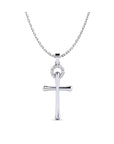 14K White Gold Necklace With 0.07 Carat Stone