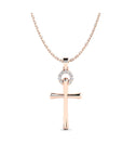 14K Rose Gold Necklace With 0.07 Carat