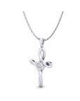 14K White Gold Necklace With 0.10 Carat Stone