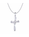 14K White Gold Necklace With 0.10 Carat Stone