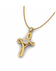 14K Yellow Gold Necklace With 0.10 Carat Stone