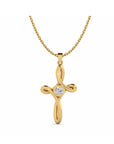 14K Yellow Gold Necklace With 0.10 Carat Stone