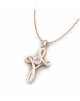 14K Rose Gold Necklace With 0.10 Carat Stone