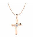 14K Rose Gold Necklace With 0.10 Carat Stone