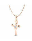 14K Rose Gold Necklace With 0.10 Carat Stone