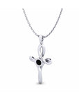 14K White Gold Necklace With 0.10 Carat Stone