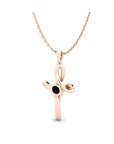 14K Rose Gold Necklace With 0.10 Carat Stone