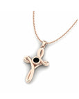 14K Rose Gold Necklace With 0.10 Carat Stone